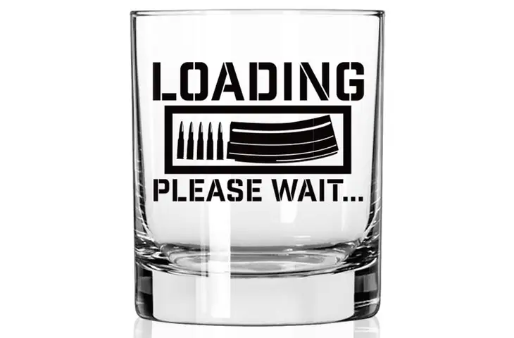 2 Monkey Trading Loading Please Wait Whiskey Glass